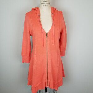 XCVI Wearables Mercantile Jacket or Dress Full Zip Tunic Hoodie Orange * Small